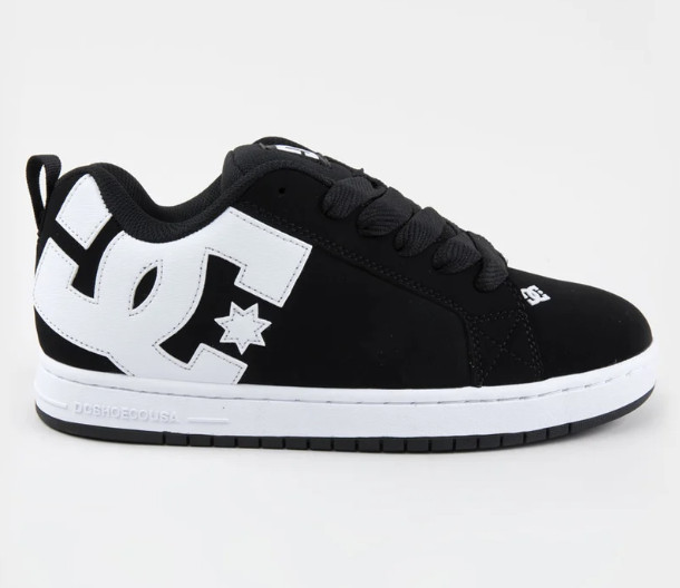 DC Shoes Court Graffik Men's Black White Skate Shoes Authentic New Box