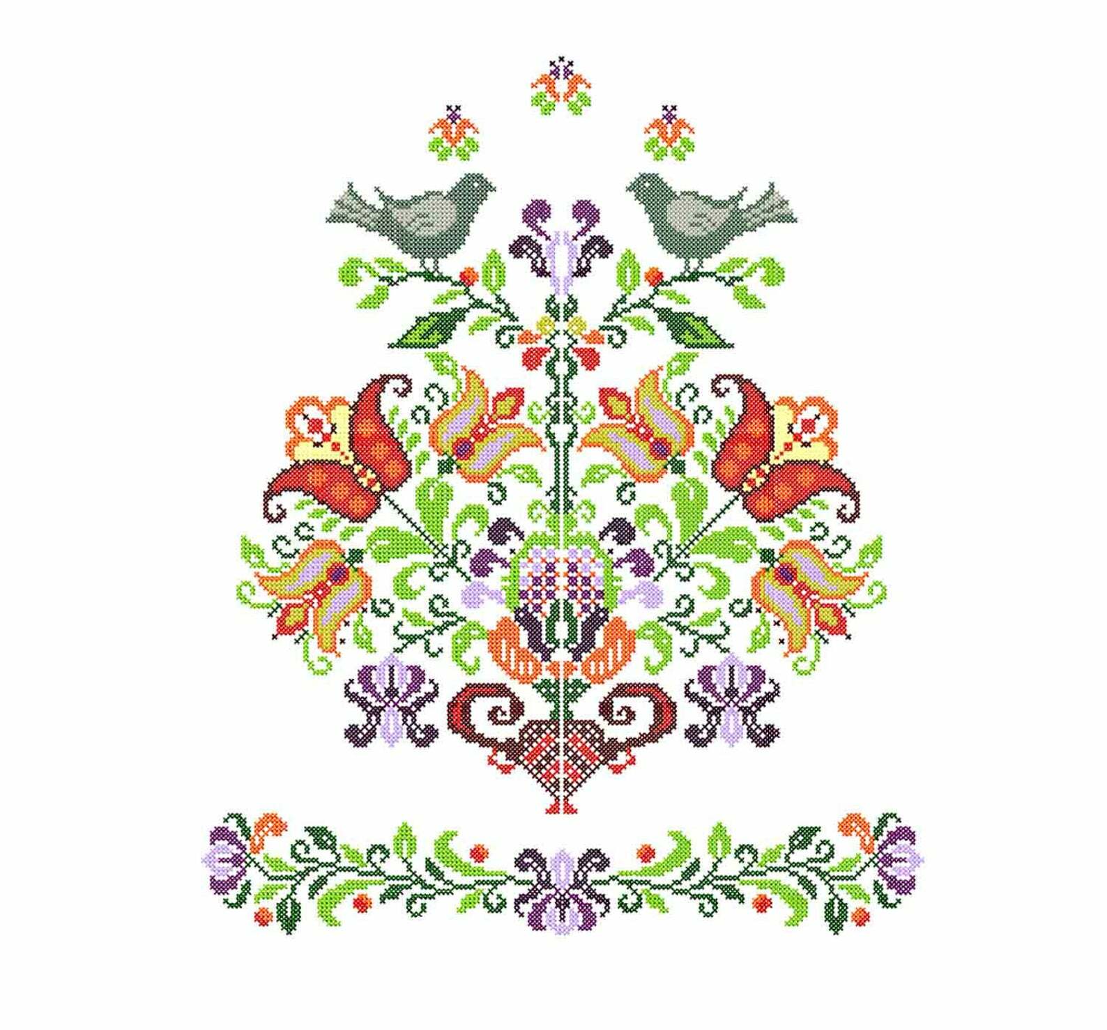 Folk machine embroidery designs. Floral ethnic digital pattern. Folk ornament. 