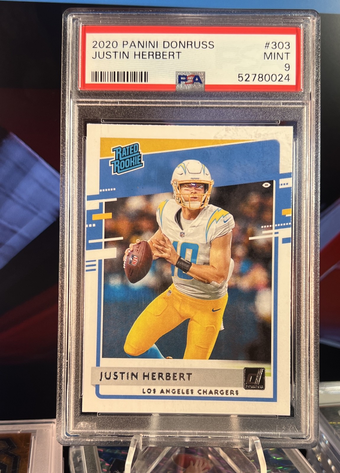 2020 Panini Donruss Rated Rookie Justin Herbert RC PSA 9 2020 Panini Donruss Rated Rookie Justin Herbert RC PSA 9
