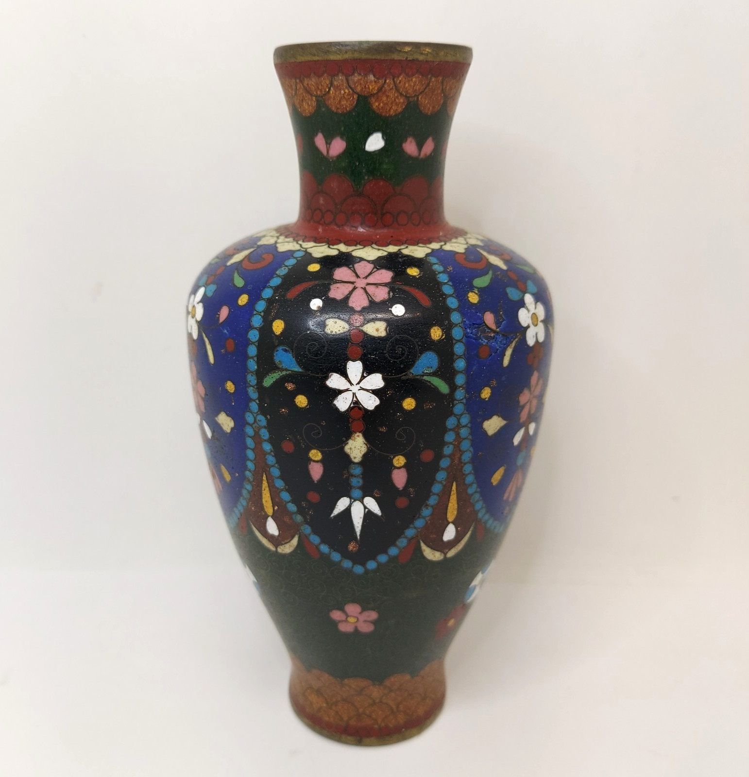 Antique Japanese Meiji Cloisonne Enamel Vase 6.5 Antique Japanese Meiji Cloisonne Enamel Vase 6.5