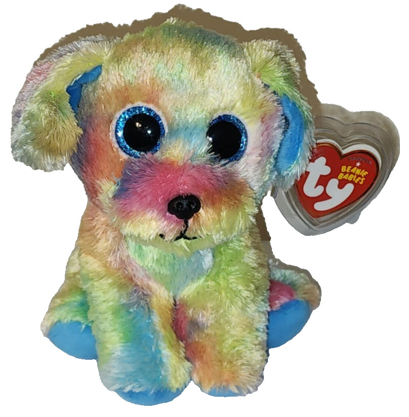 Ty Beanie Baby Boos MAX Autism Awareness Day 4/02 Tie Dyed Dog (6 Inch) 2021 NEW