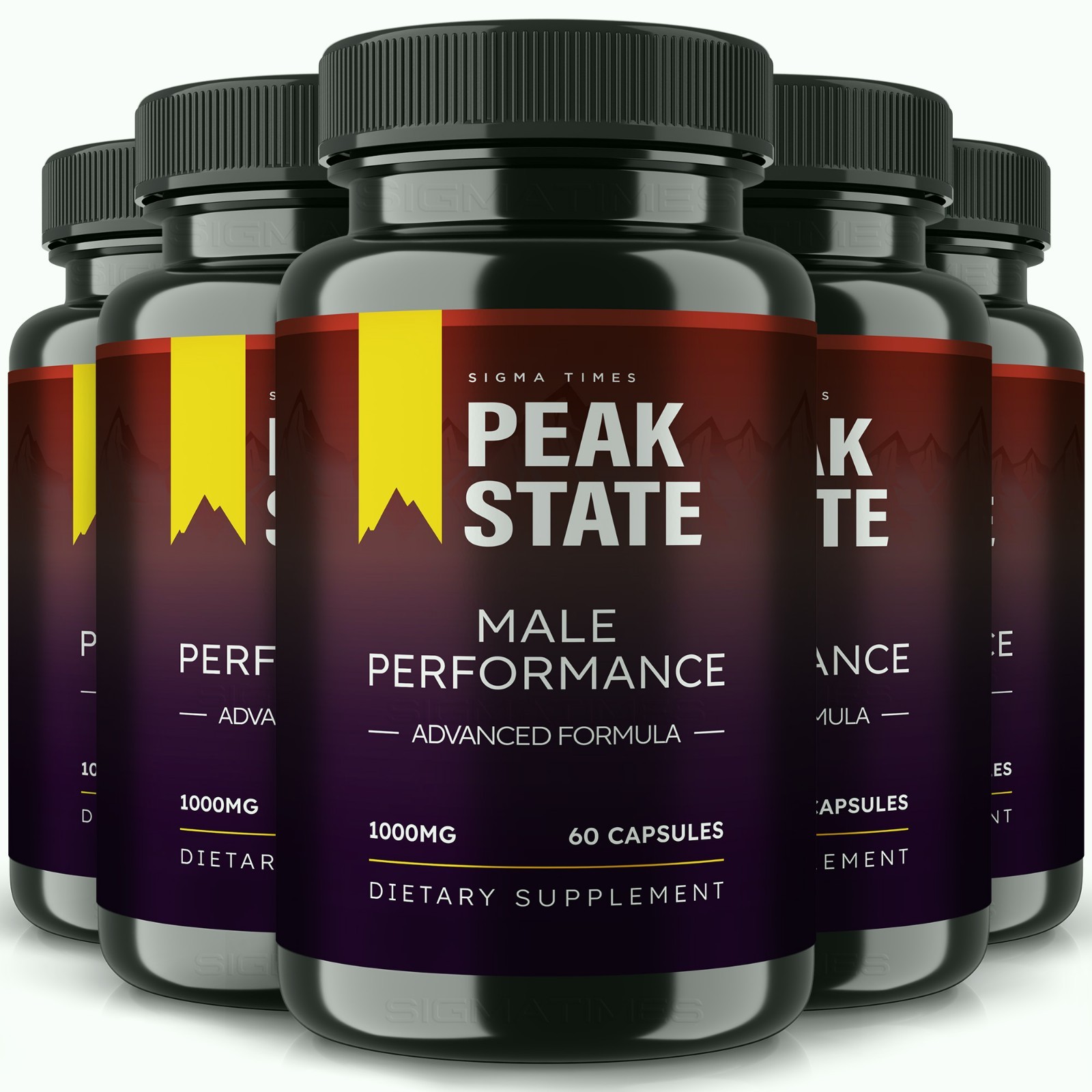 Peak State Male Capsules, Advanced Formula Nutrition Support for Men - 5 Pack