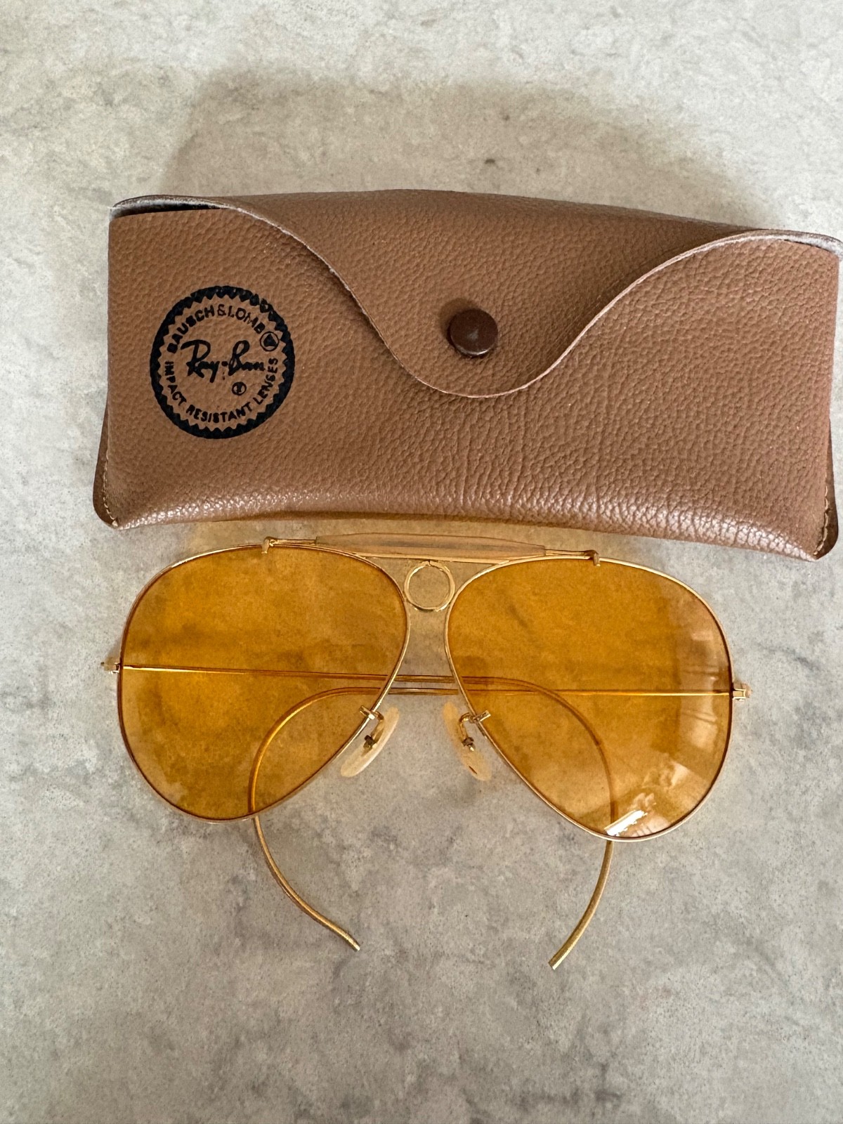1980\'s VINTAGE B&L RAY-BAN ALL-WEATHER AMBERMATIC SHOOTING SUNGLASSES NrMINT
