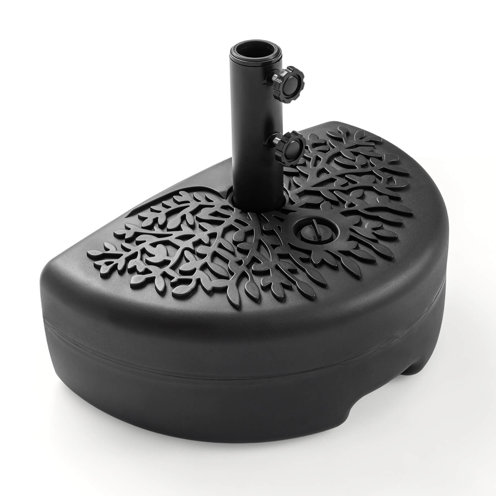 55 LBS Half Round Patio Umbrella Base, Water&Sand Fillable Patio Umbrella Stand