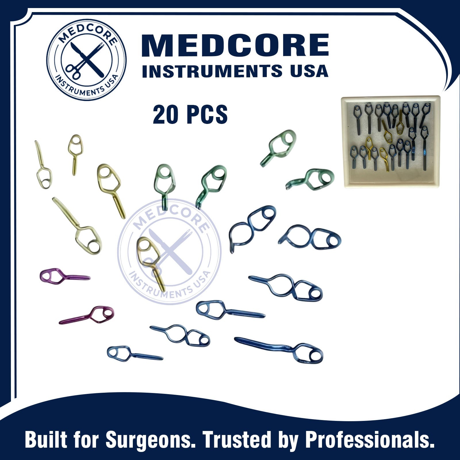 Aneurysm Clips Neurosurgery 20 Pcs Set Titanium Premium Quality Clips With Box Aneurysm Clips Neurosurgery 20 Pcs Set Titanium Premium Quality Clips With Box