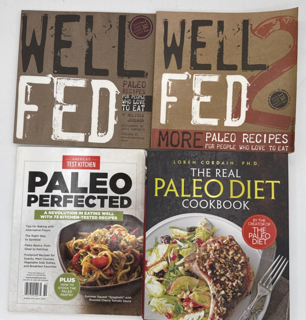 Paleo Cookbook Lot of 7, 1 Hardcover & 6 Paperback, B229 Paleo Cookbook Lot of 7, 1 Hardcover & 6 Paperback, B229