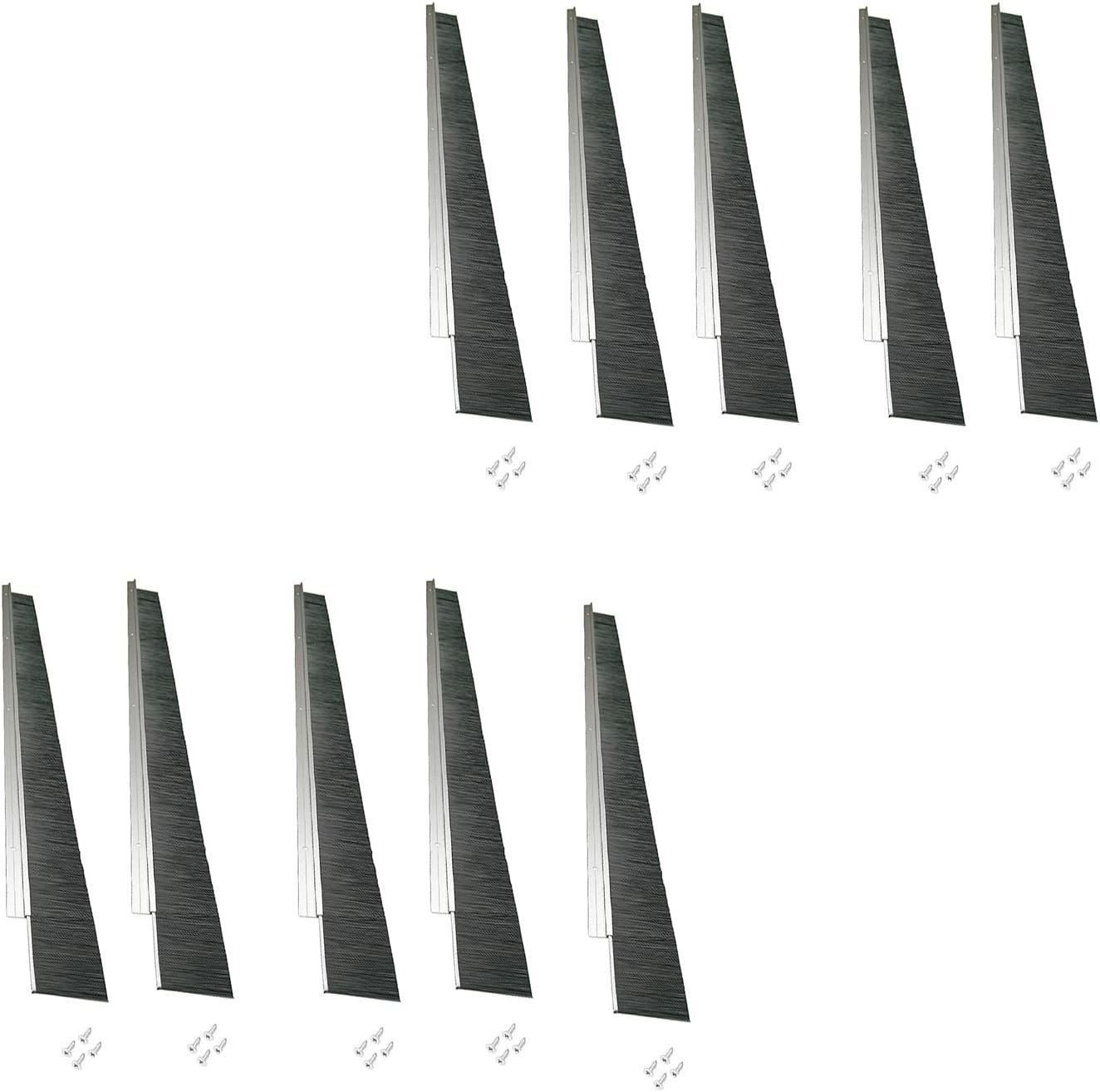 10 Sets Garage Door Brush Seal 32.8FT Aluminum Bottom Sweep 1.5 Inch Gap Seal
