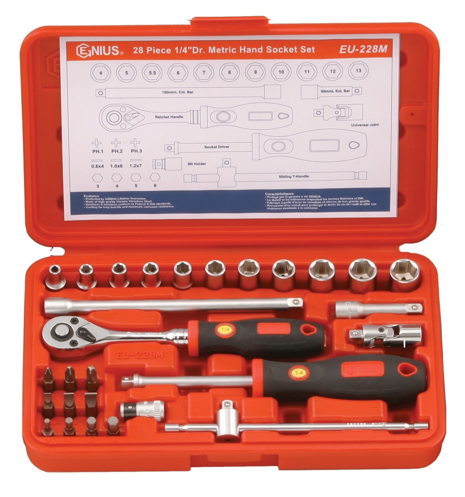 Genius Tools 28 Piece 1/4