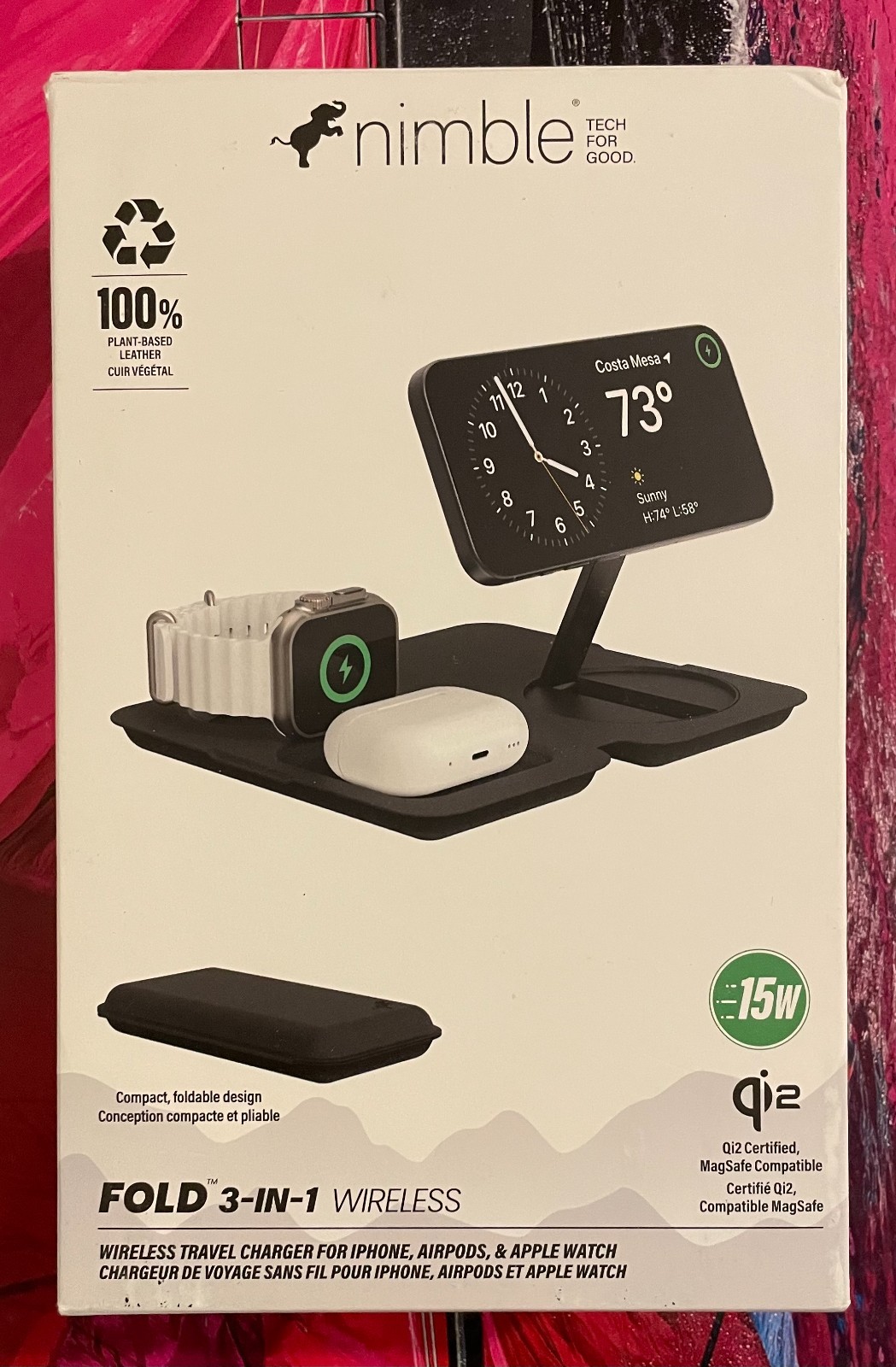 Nimble Fold 3-in-1 Wireless Travel Fast Charger for Apple iPhone Watch Airpods