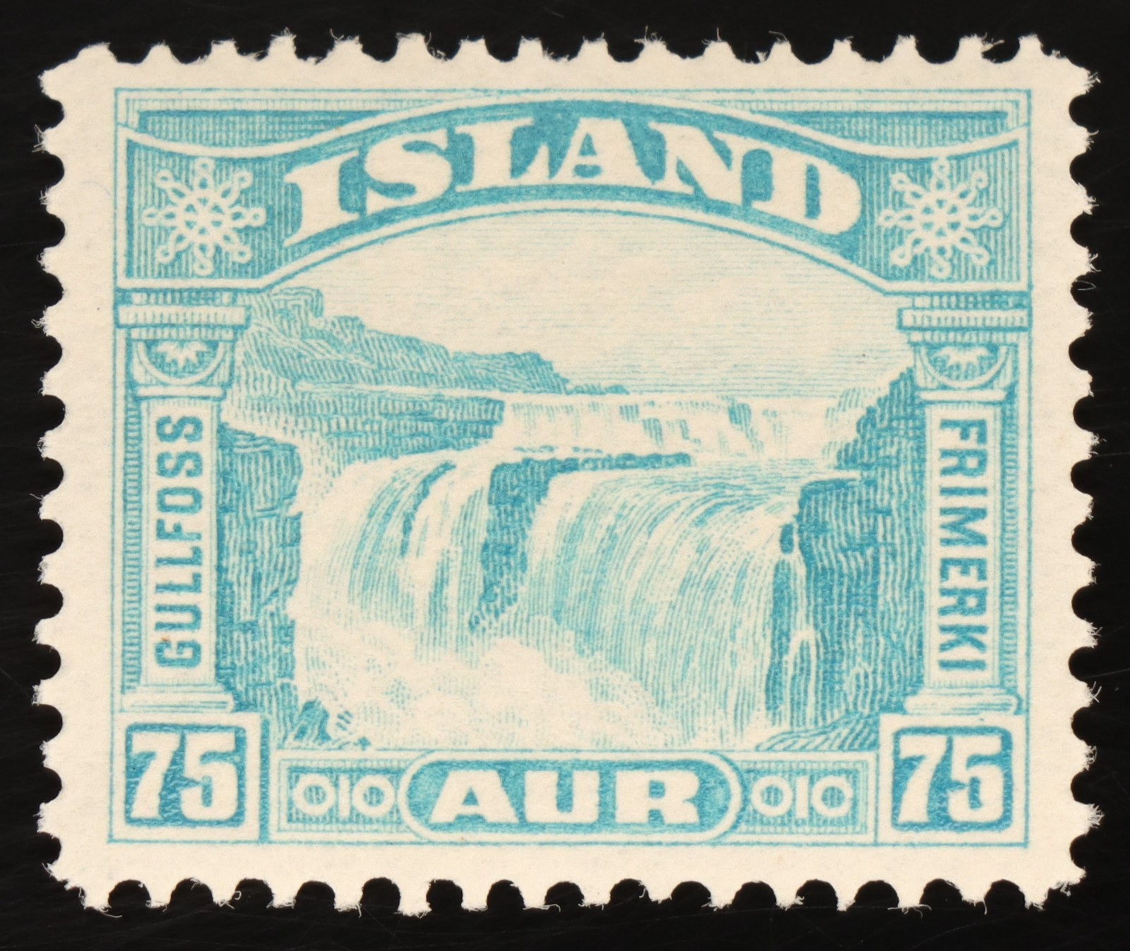 Iceland 1932 75 Aur Gullfoss Waterfall MH AFA 155 Scott 175 Facit 199