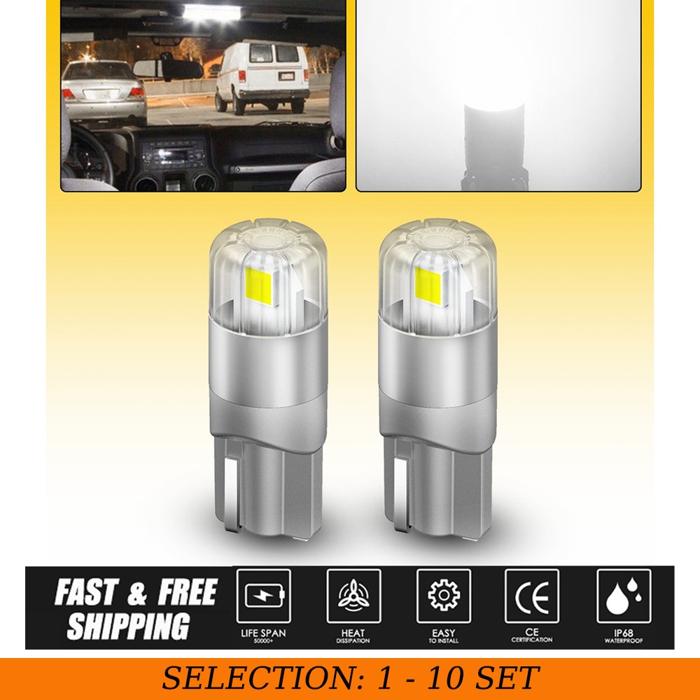 2-20X T10 194 3030 White LED Headlight License Plate Dome Light Bulb White 2US2T