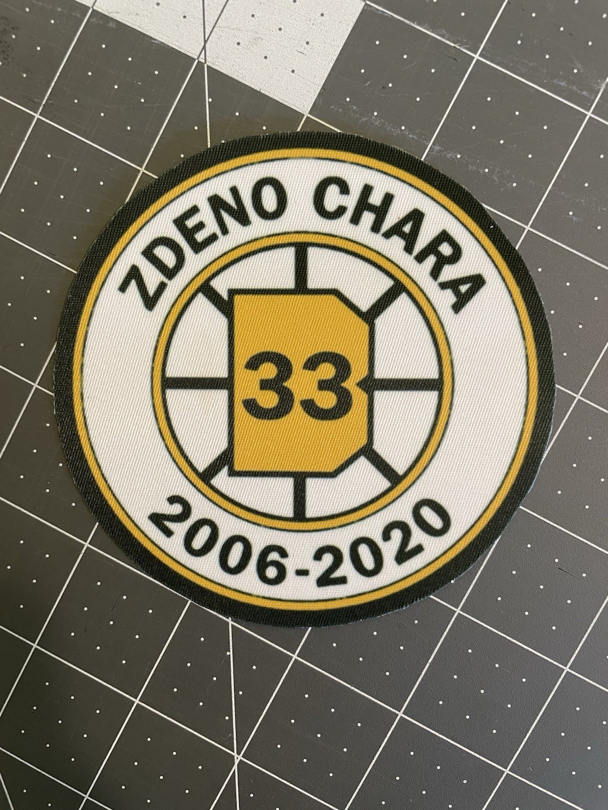 Boston Bruins Zdeno Chara #33 jersey retirement night banner patch