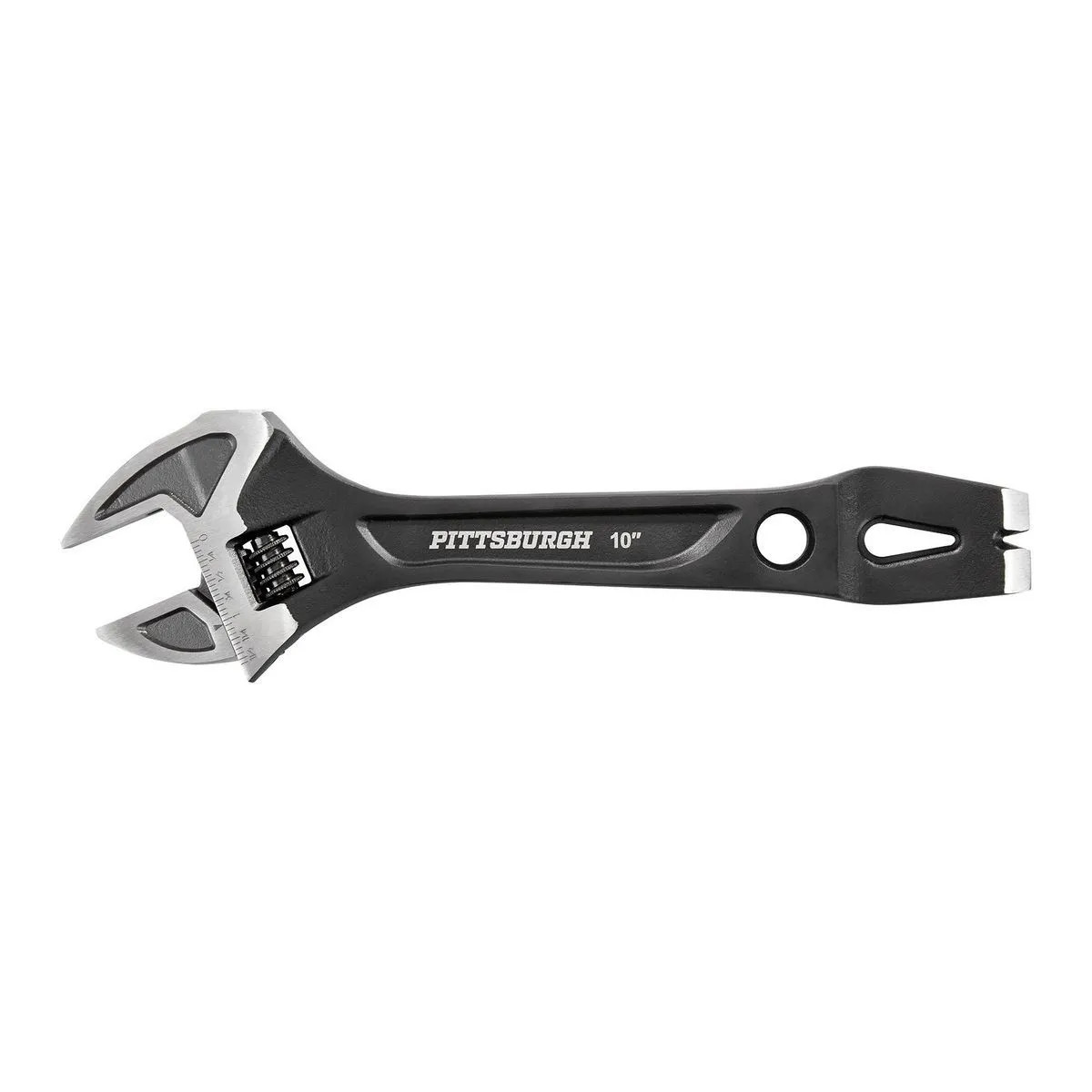 Pittsburgh 10 in. Adjustable Demolition Pry Bar Wrench – 6-in-1, Chrome Vanadium