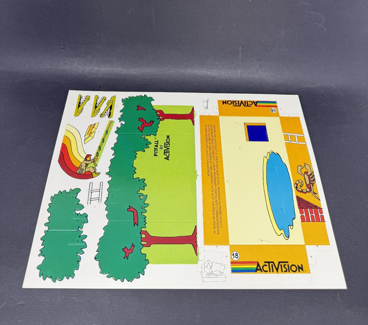 Vtg Pitfall Activision Atari Punch Out Cardboard Diorama Promotional Vtg Pitfall Activision Atari Punch Out Cardboard Diorama Promotional