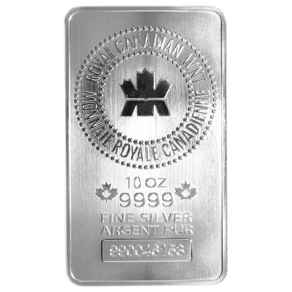 10 Troy oz Royal Canadian Mint RCM .9999 Fine Silver Bar Sealed 10 Troy oz Royal Canadian Mint RCM .9999 Fine Silver Bar Sealed