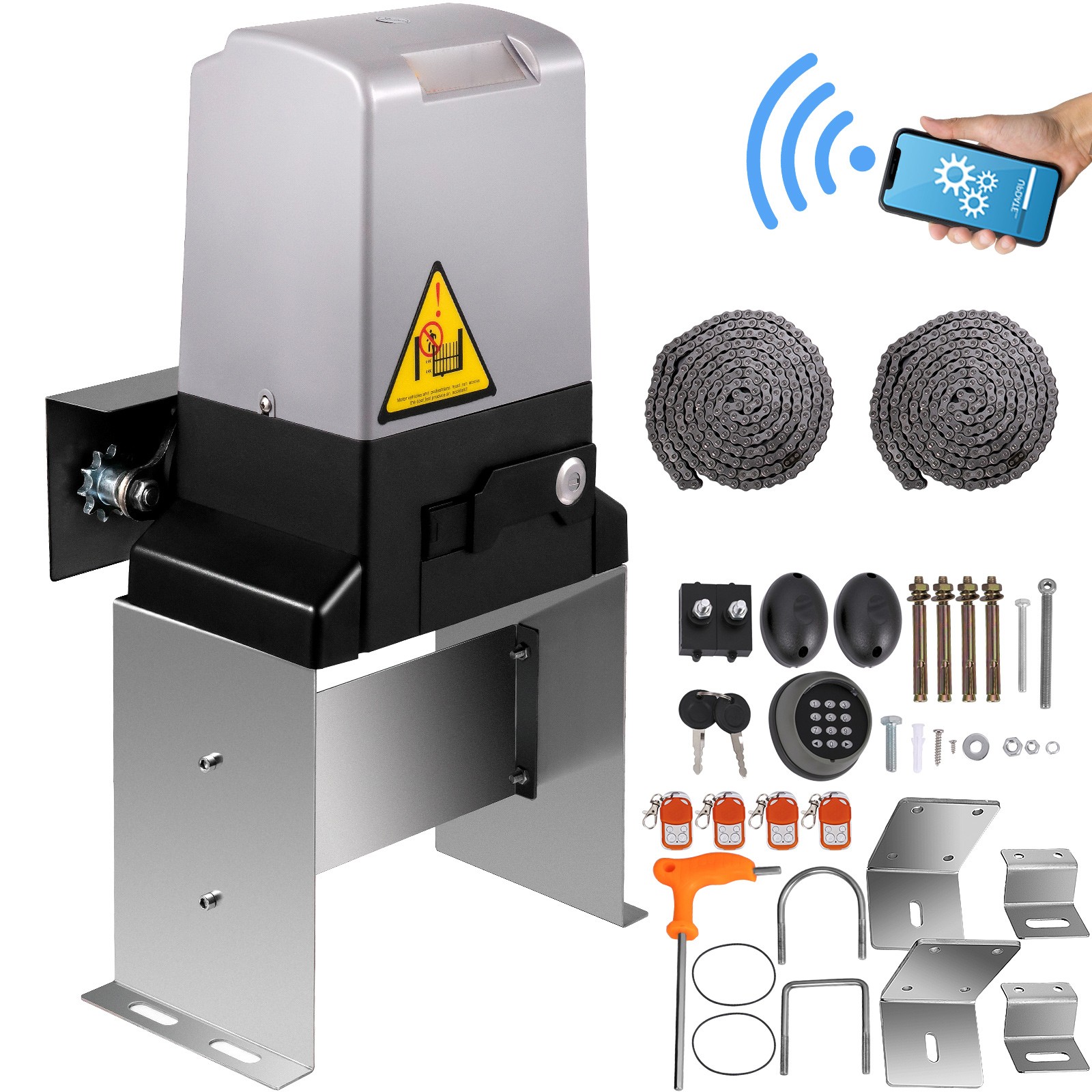 3300lbs Automatic Sliding Gate Opener Door Operator 4 Remote APP Control 3300lbs Automatic Sliding Gate Opener Door Operator 4 Remote APP Control