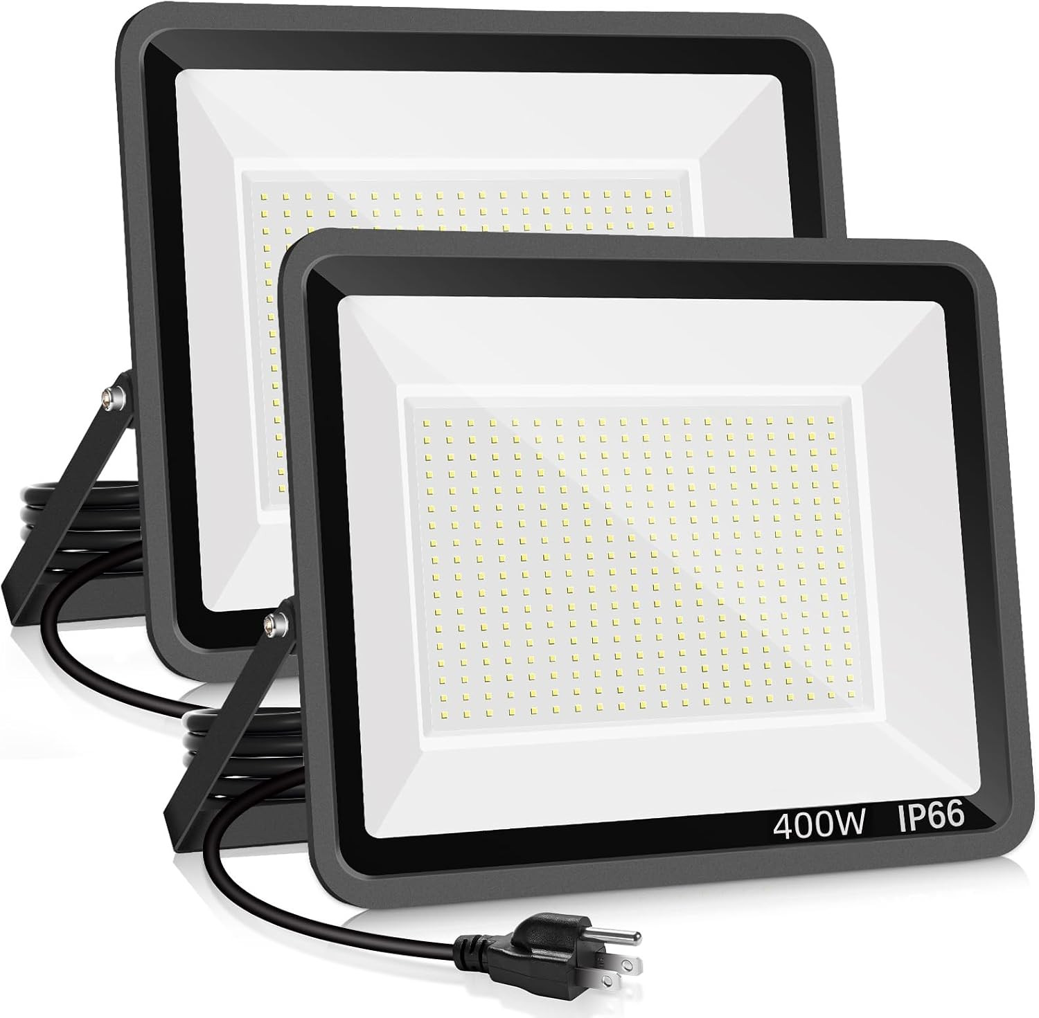 2 Pack 400W LED Flood Light Outdoor,2400W Equivalent 50500LM 5000K Daylight Whit