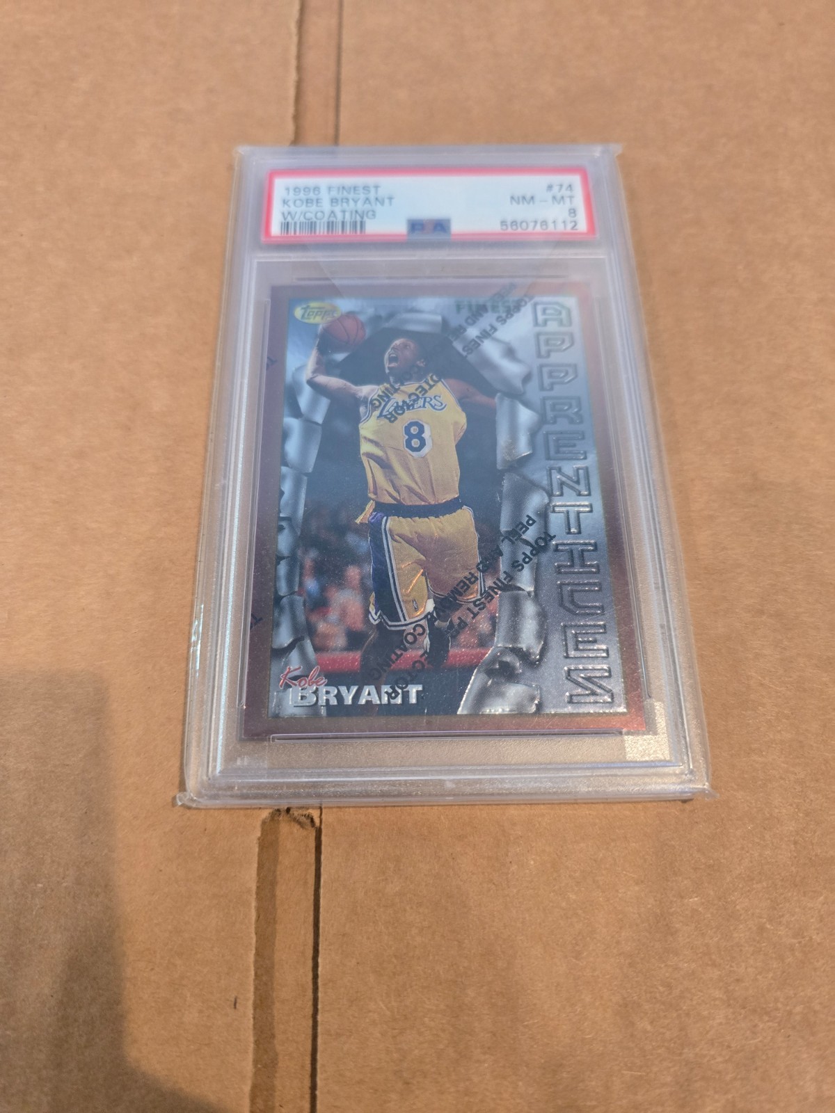 1996-97 Topps Finest (with coating) Kobe Bryant #74 (RC) - PSA 8 1996-97 Topps Finest (with coating) Kobe Bryant #74 (RC) - PSA 8