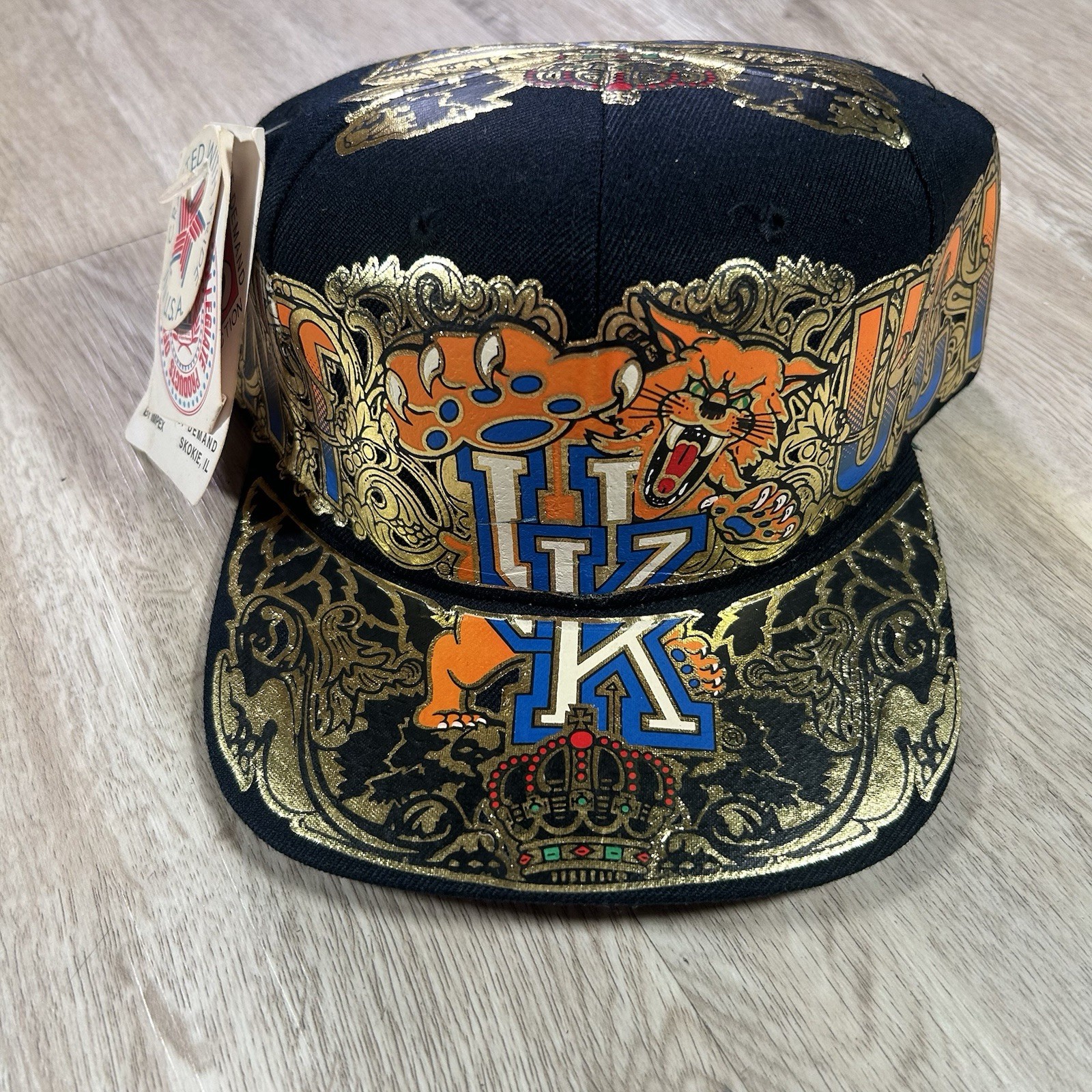 VTG Kentucky Wildcats Snapback Hat NWT Creation of Demand Black Wool All Over