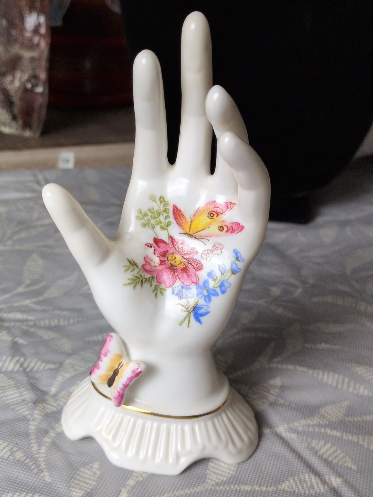 Vintage Porcelain Hand With Butterflys Vintage Porcelain Hand With Butterflys