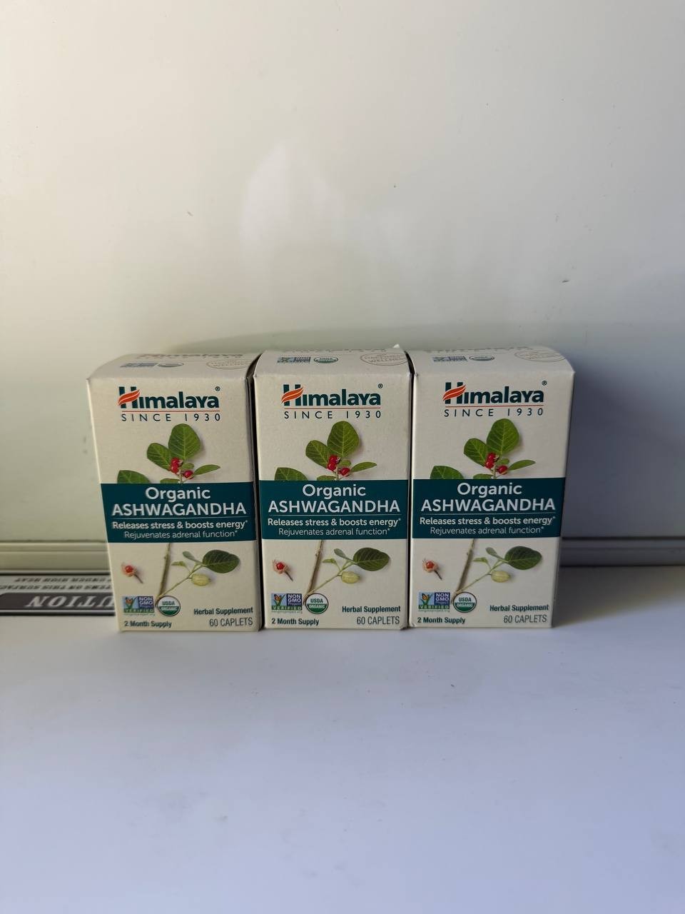 NEW Himalaya Organic Ashwagandha 60 Caps Ea. Lot Of 3 Exp. 7/2029 NEW Himalaya Organic Ashwagandha 60 Caps Ea. Lot Of 3 Exp. 7/2029