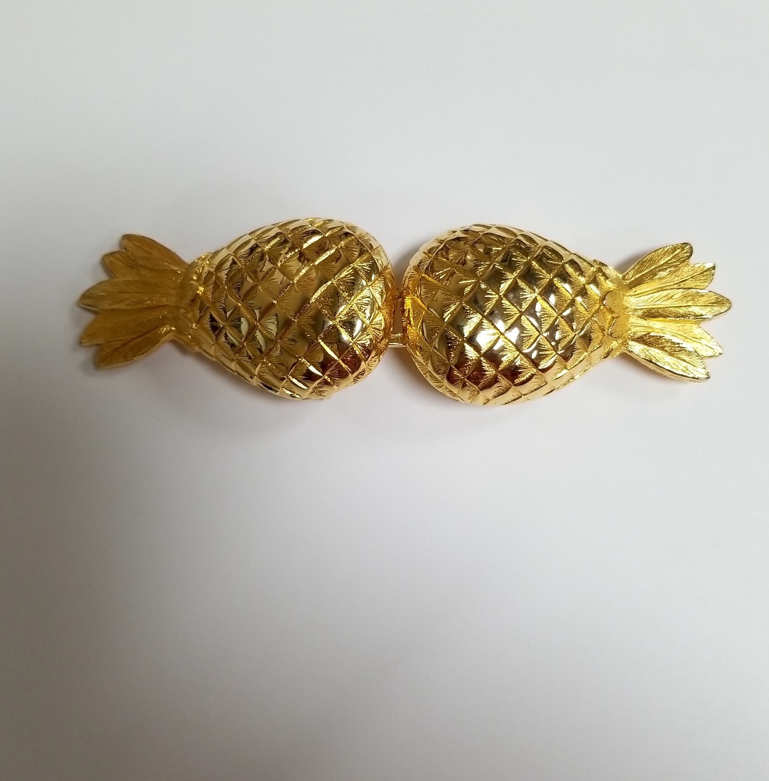 Vintage Dotty Smith 1980\'s Pineapple Gold Tone Belt Buckle