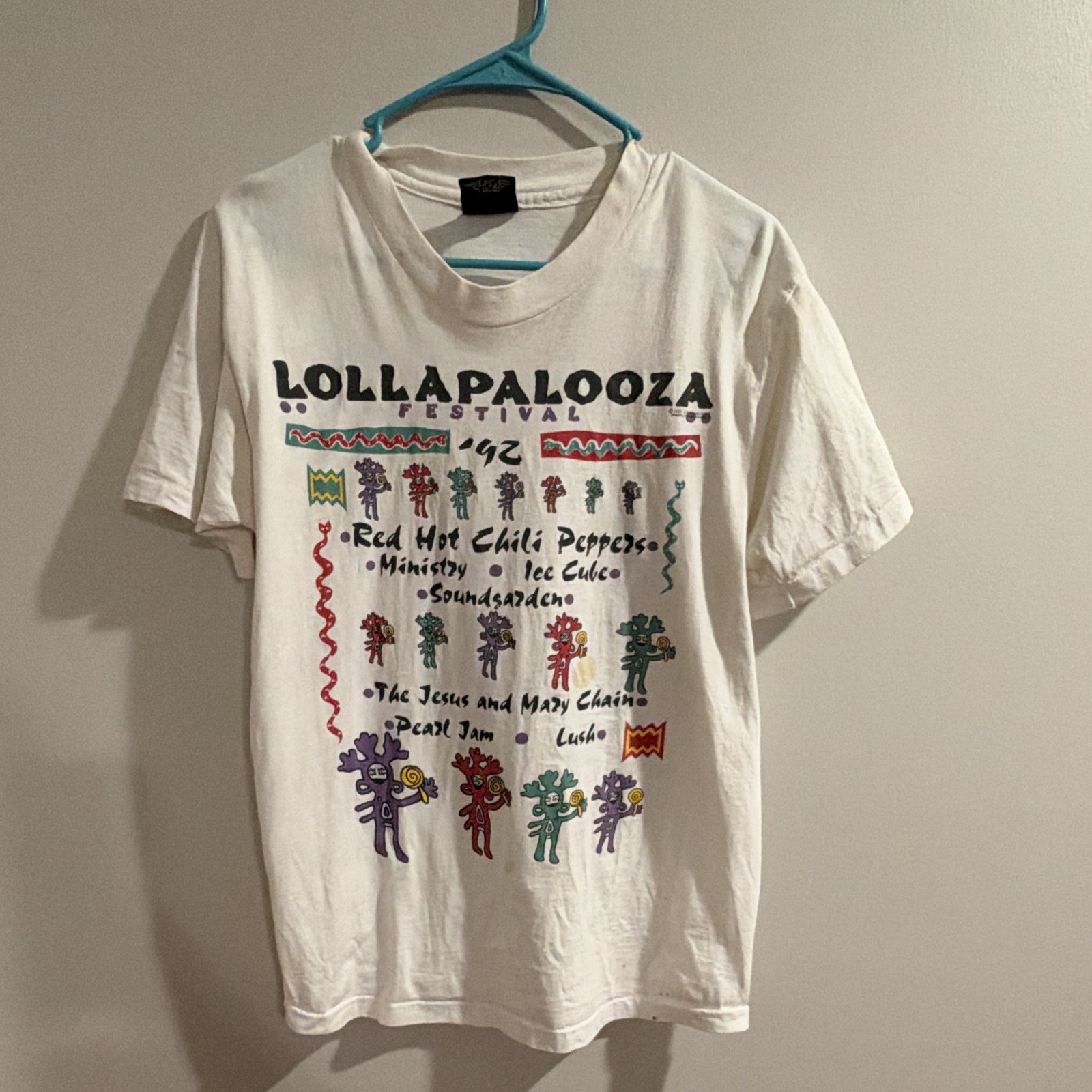 Lollapalooza Festival 1992 Vintage White T-Shirt Giant Tag Made in USA large