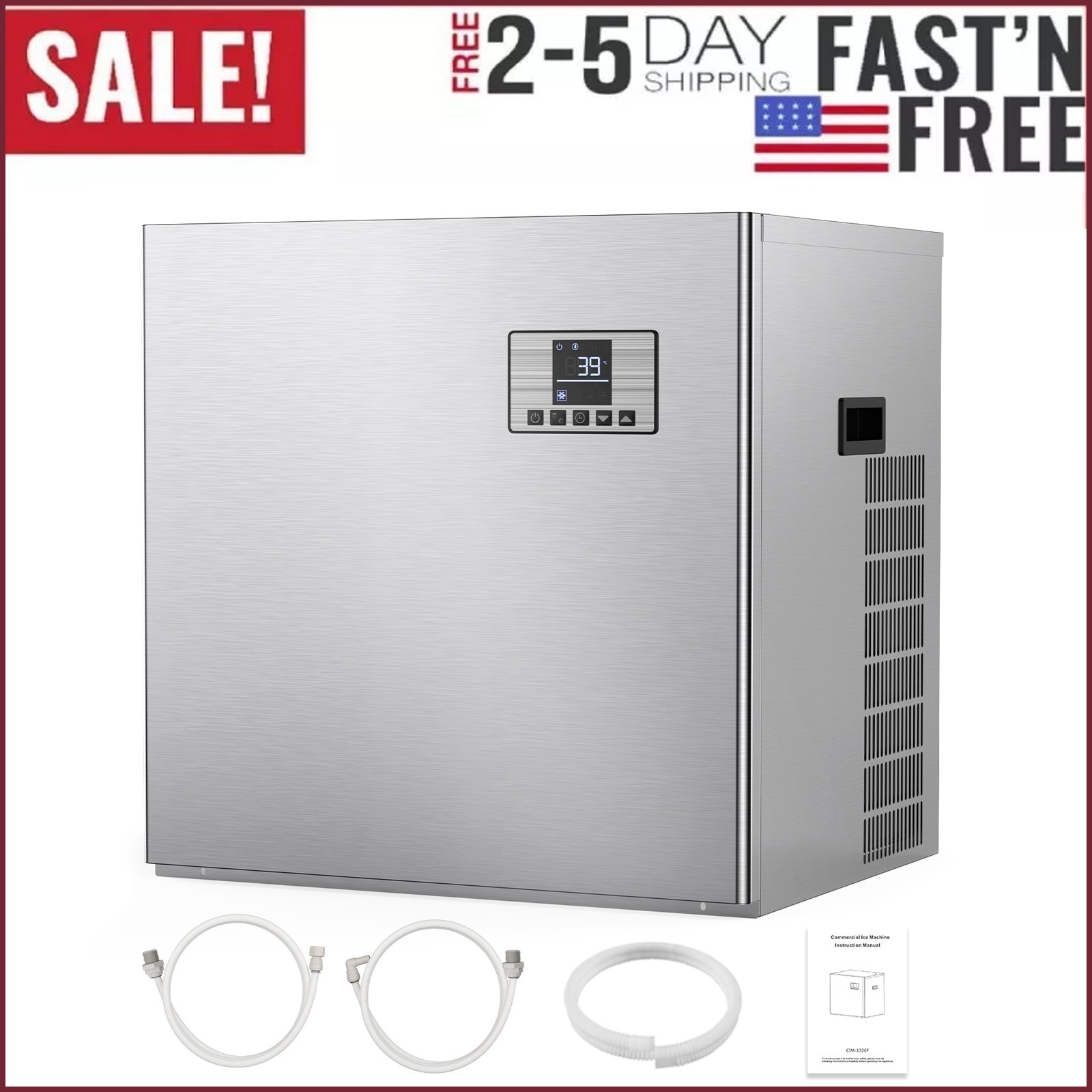 Commercial Ice Maker Machine - Head 400 lbs/Day Self-Cleaning Ice Maker Machines