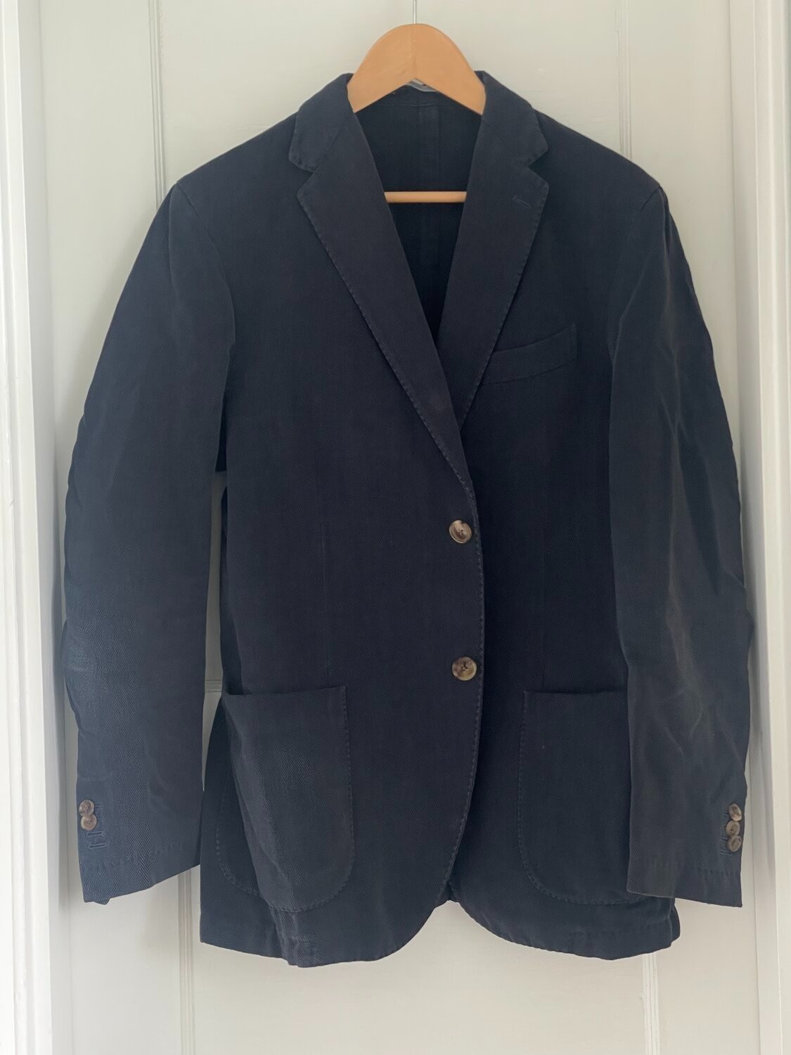 Ermenegildo Zegna Unstructured Blazer Mens 40R IT 50R Navy Made in Italy Jacket
