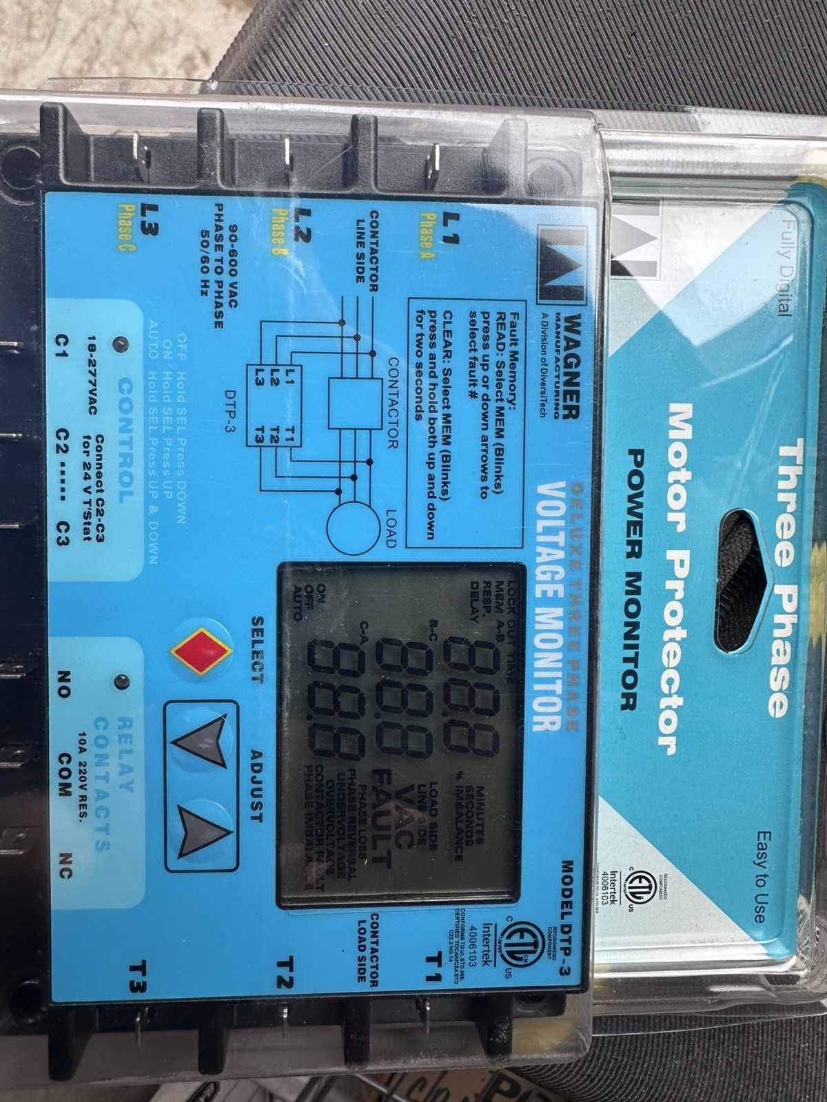 WAGNER Three Phase Motor Protector Mod DTP-3 WAGNER Three Phase Motor Protector Mod DTP-3
