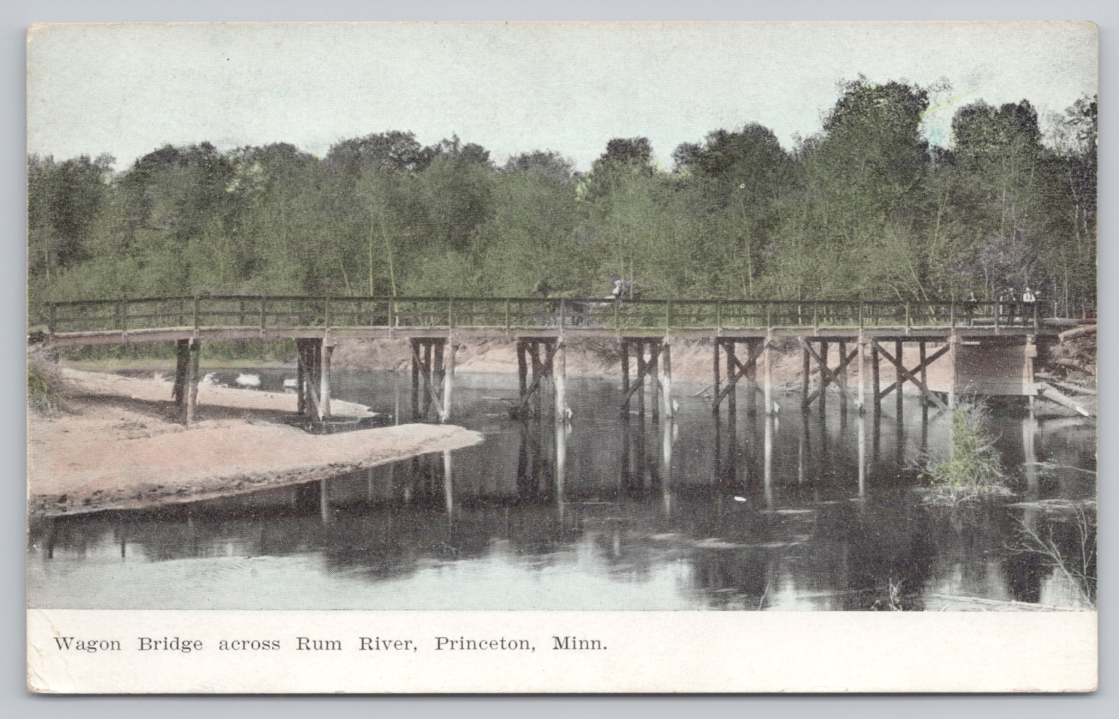 Postcard Vintage 1907 the Wagon Bridge Across the Rum River in Princeton, MN. Postcard Vintage 1907 the Wagon Bridge Across the Rum River in Princeton, MN.