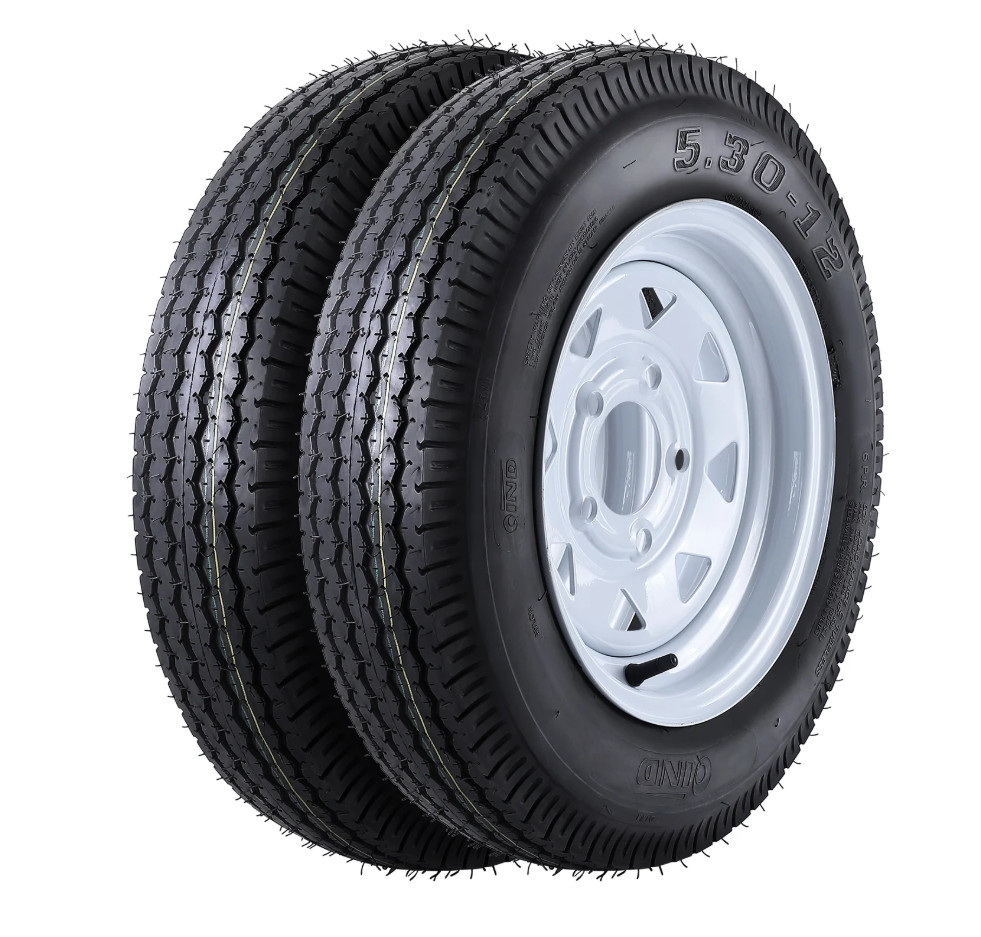 Ga..rvee 2-Pack 5.30-12 Trailer Tires with 12 Ga..rvee 2-Pack 5.30-12 Trailer Tires with 12