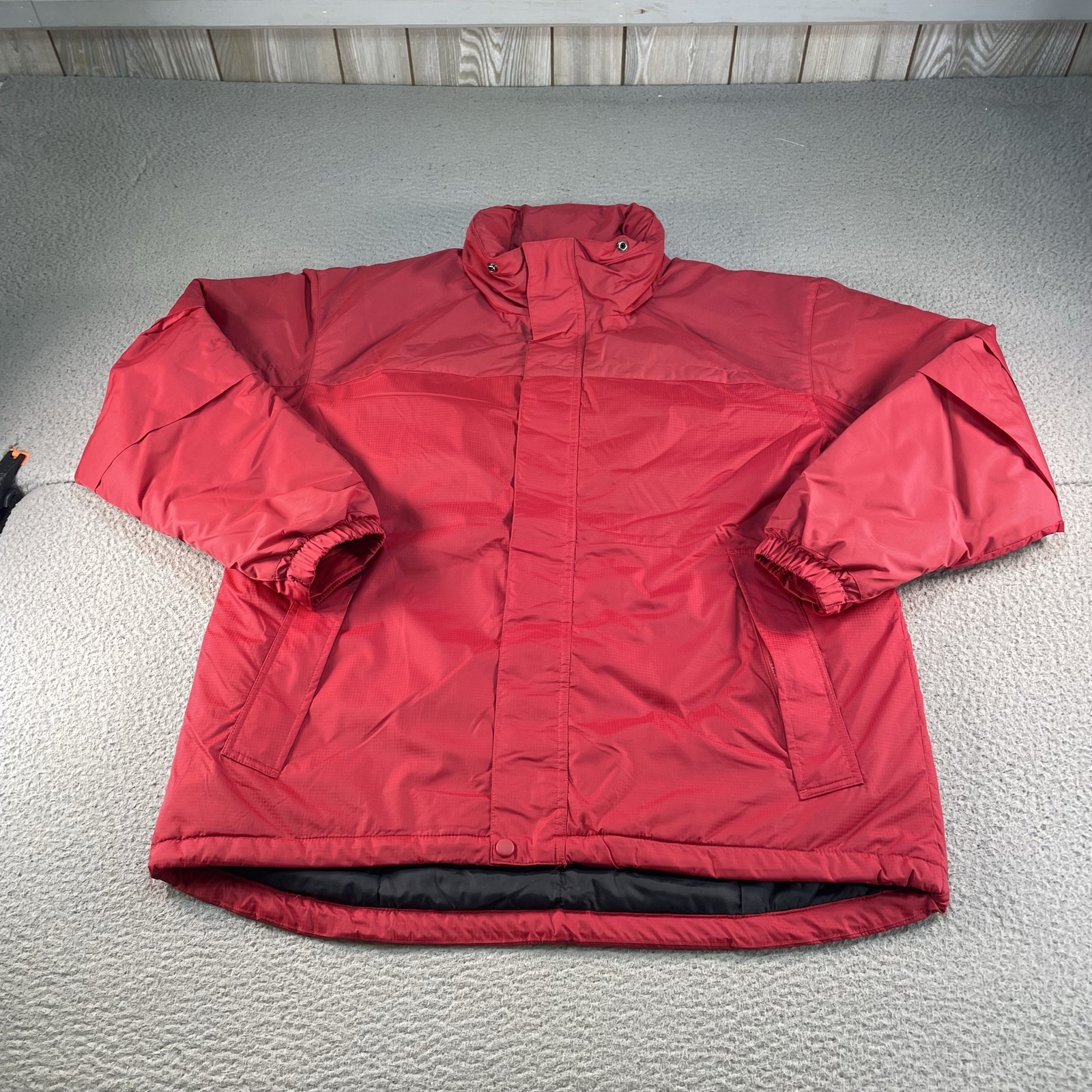 Vintage Tommy Hilfiger Puffer Jacket Mens XL Red Hooded Insulated Ski Y2K 2003