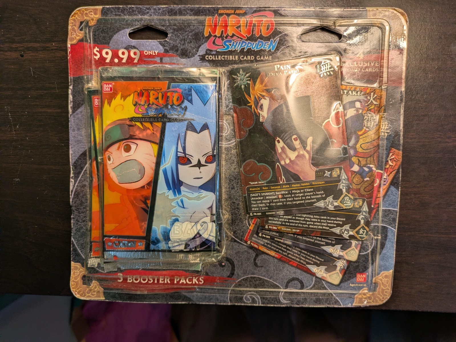 SEALED 2011 Bandai Naruto Shippuden CCG Target 3Pack Blister 4 Foil Promo SEALED