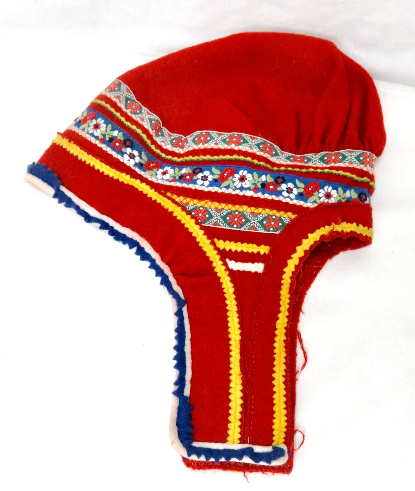 Sami Traditional Norwegian Child Hat Saami Lapland Vintage Handmade Red Wool Sami Traditional Norwegian Child Hat Saami Lapland Vintage Handmade Red Wool