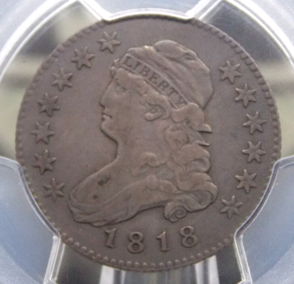 1818/5 Capped BUST Silver Quarter *BROWNING 3* 25c PCGS VF Detail #394 Very Fine