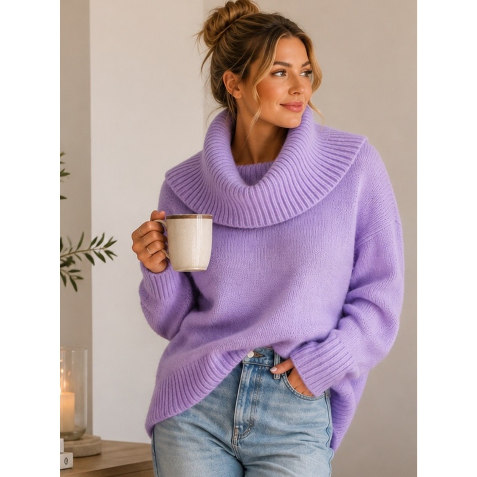 Banana Republic Alpaca Blend Cowl Neck Sweater | Lavender | Petite Small | NWT