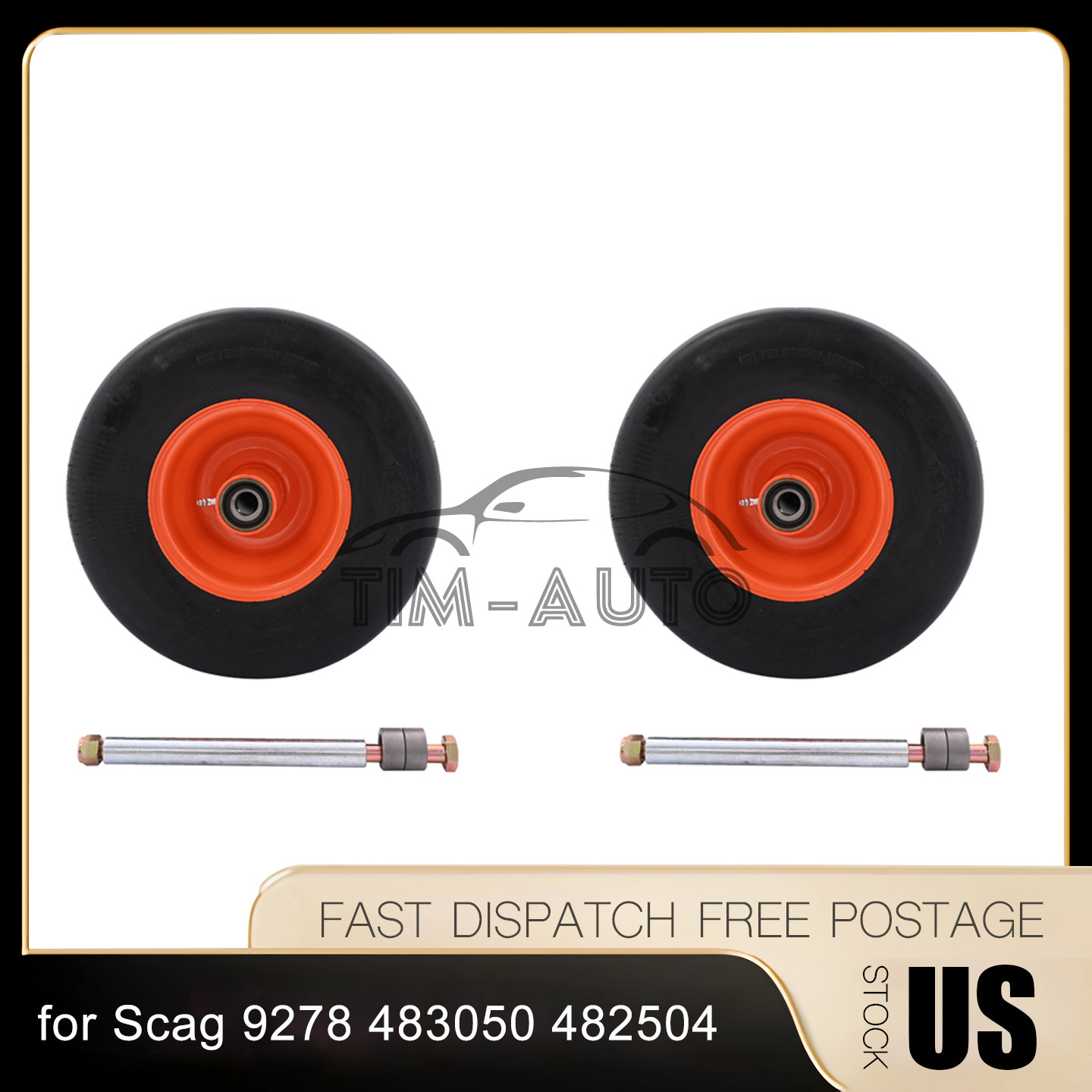 2PK Flat Free Wheel Assembly for Scag 9278 483050 482504 13X6.50-6 13X6.5X6 US 2PK Flat Free Wheel Assembly for Scag 9278 483050 482504 13X6.50-6 13X6.5X6 US