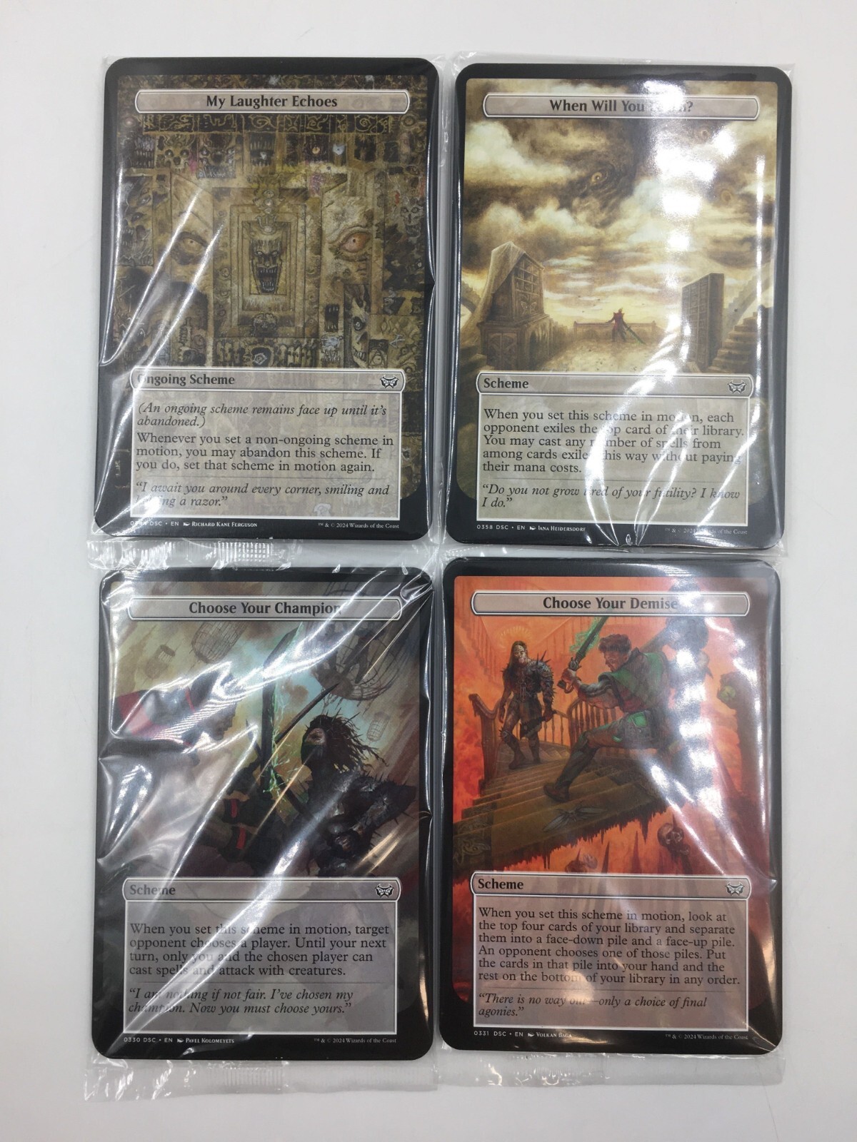 MTG Duskmourn Oversized Commander Cards - Archenemy - Full Set - SEALED MTG Duskmourn Oversized Commander Cards - Archenemy - Full Set - SEALED