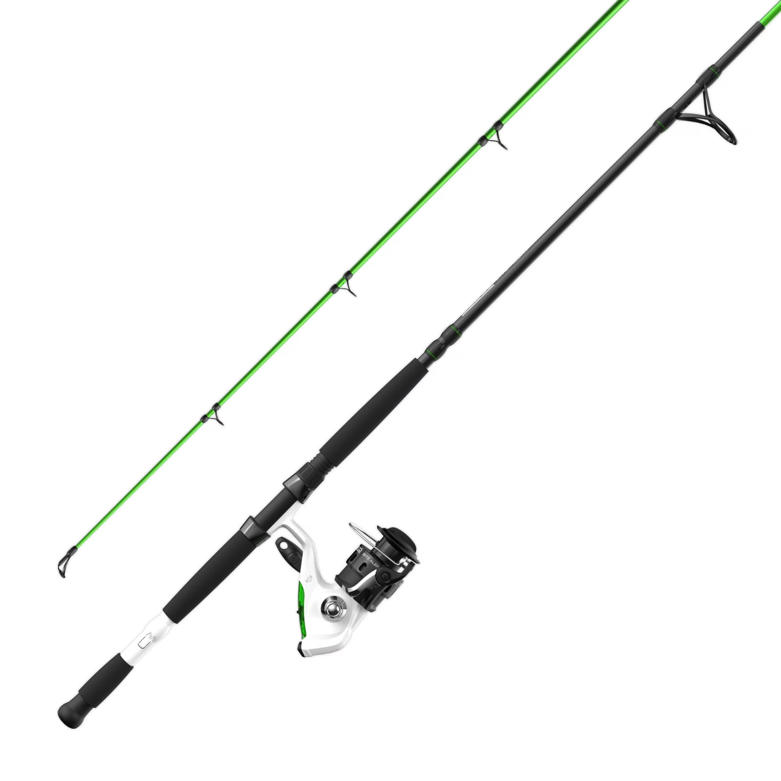 Zebco Bite Alert Spinning Reel and Fiberglass Fishing Rod Combo, 7 ft, 2-piece Zebco Bite Alert Spinning Reel and Fiberglass Fishing Rod Combo, 7 ft, 2-piece