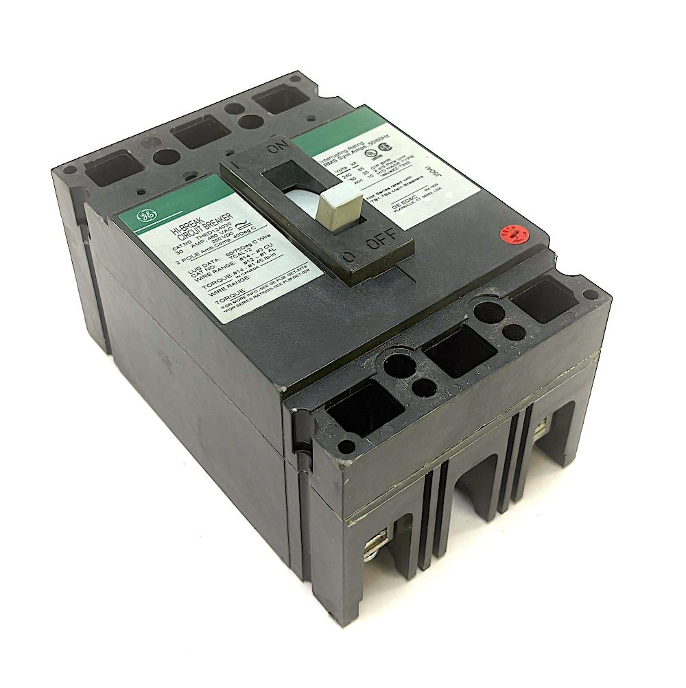 General Electric THED124030 2 Pole 30 Amp 480 Vac Circuit Breaker General Electric THED124030 2 Pole 30 Amp 480 Vac Circuit Breaker