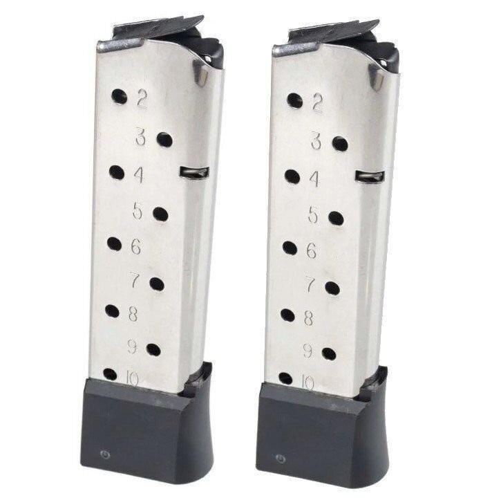 2-PACK Kimber 1911 PRO 45acp 10rd Stainless Grip Sleeve Factory Magazine 2-PACK Kimber 1911 PRO 45acp 10rd Stainless Grip Sleeve Factory Magazine