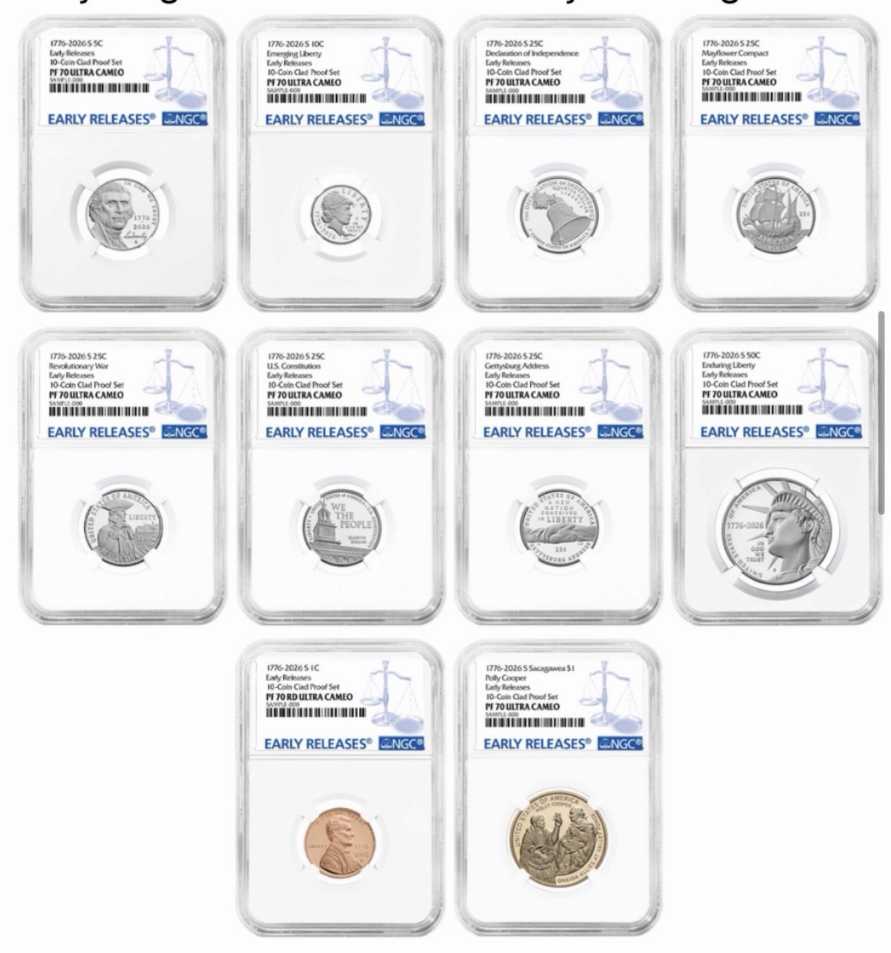 PRESALE - 2026-S U.S. Clad Proof 10pc Set NGC PF70UC Early Releases