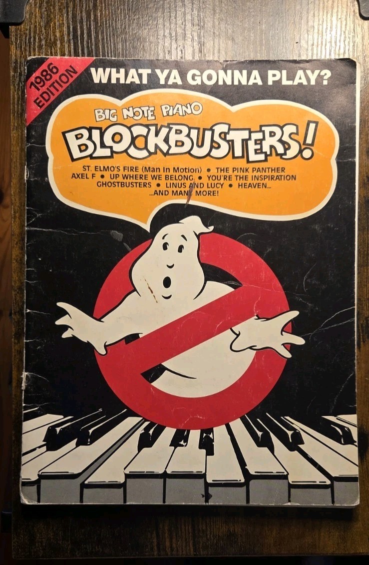 Vtg 1986 Halloween Big Note Piano Blockbusters Songbook Ghostbusters Columbia Vtg 1986 Halloween Big Note Piano Blockbusters Songbook Ghostbusters Columbia