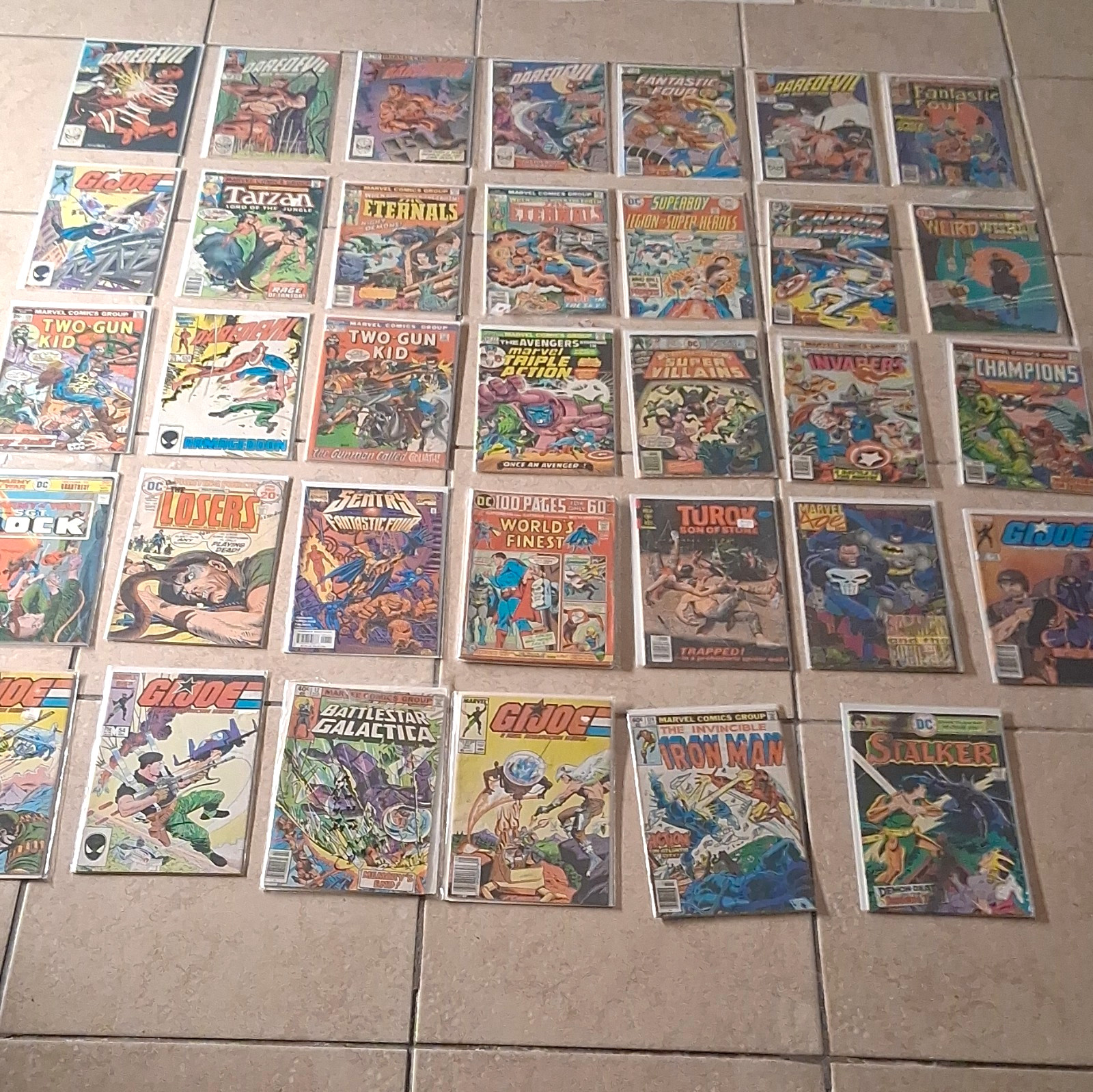 34 Marvel & DC Bronze Age Mixed Comic Book Lot Batman Iron Man Daredevil + more 