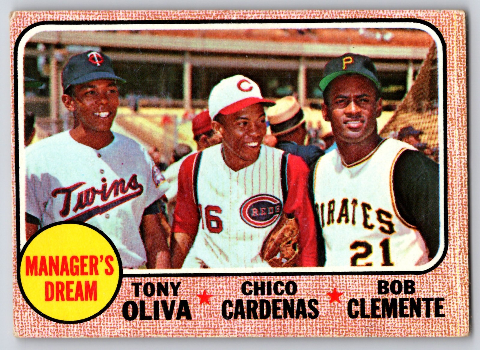 1968 Topps #480 Manager\'s Dream (Tony Oliva / Chico Cardenas / Bob Clemente)