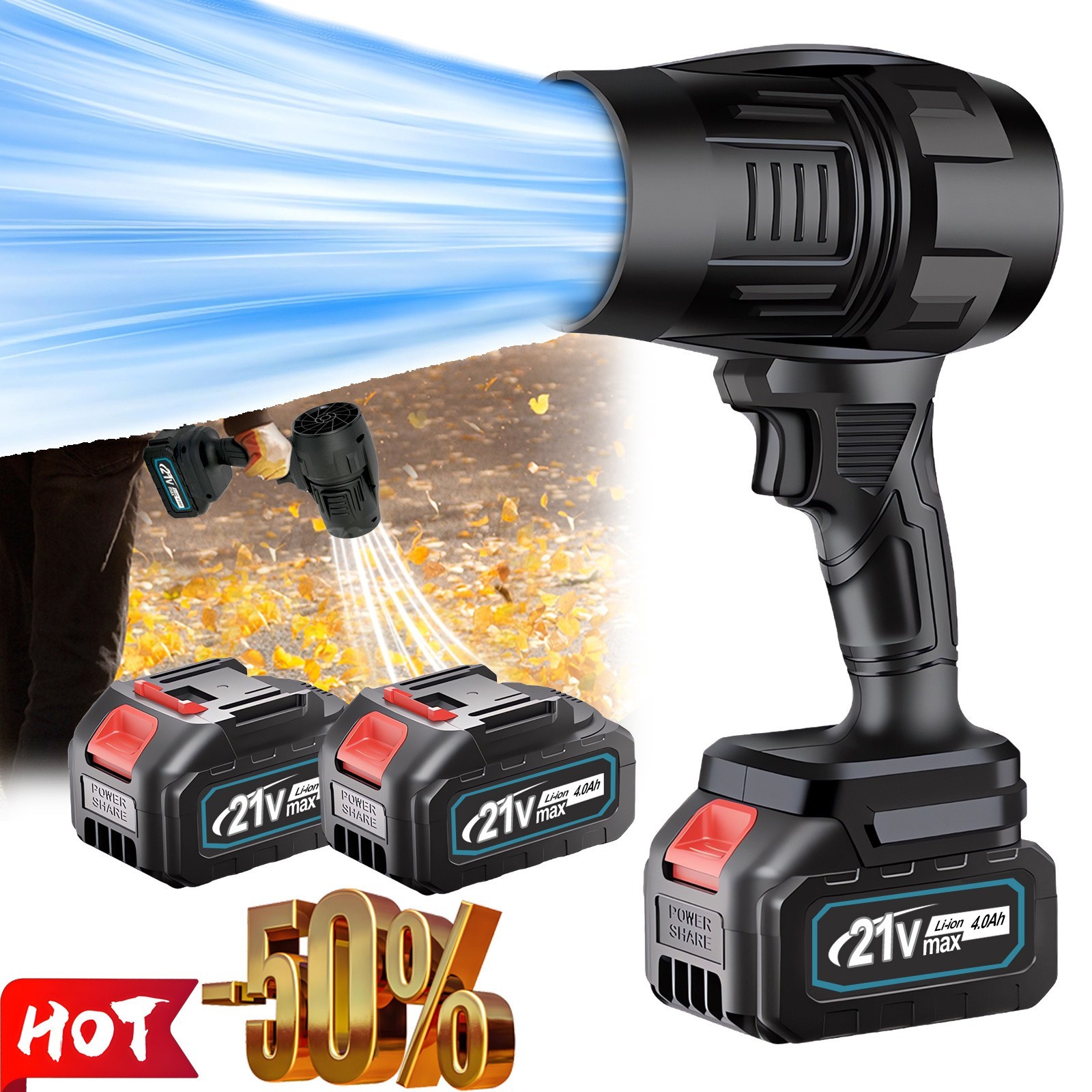 Electric Cordless Leaf Blower 80000PM Handheld Leaf Blower 2X Batteries, Charger Electric Cordless Leaf Blower 80000PM Handheld Leaf Blower 2X Batteries, Charger