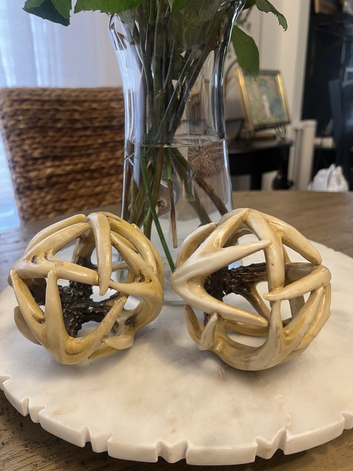 Decorative Entwined Spherical Rattan Antler 4.25 Decorative Entwined Spherical Rattan Antler 4.25