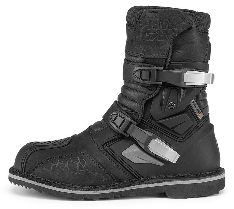 Forma TERRA EVO LOW Dry motorcycle boots, black waterproof adventure dual adv