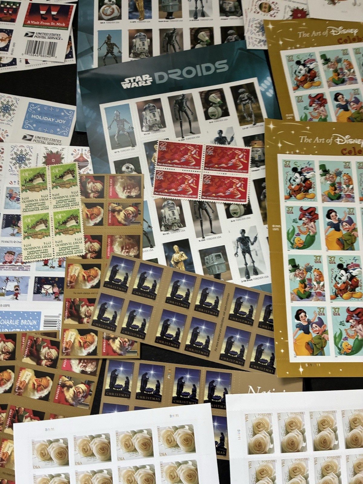 Vintage US Mint stamp Postage Lot face value $300+ sheets partial rolls Vintage US Mint stamp Postage Lot face value $300+ sheets partial rolls